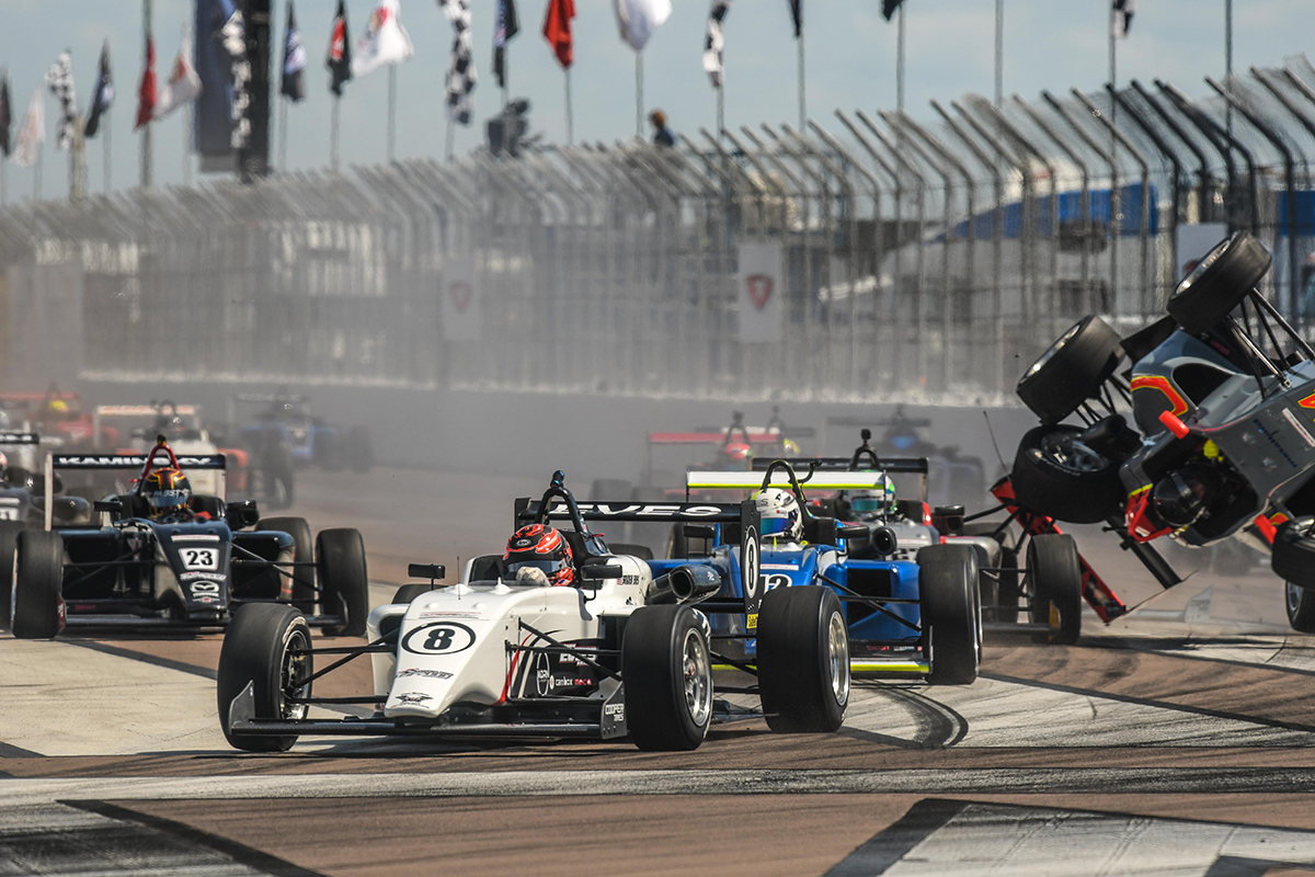 Usf Racing McElrea third as Eves leads flag-to-flag to win USF2000 opener in St ...