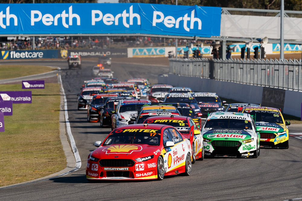 #17 Scott McLaughlin leads (and wins) at Barbagello Raceway, Perth, in 2018