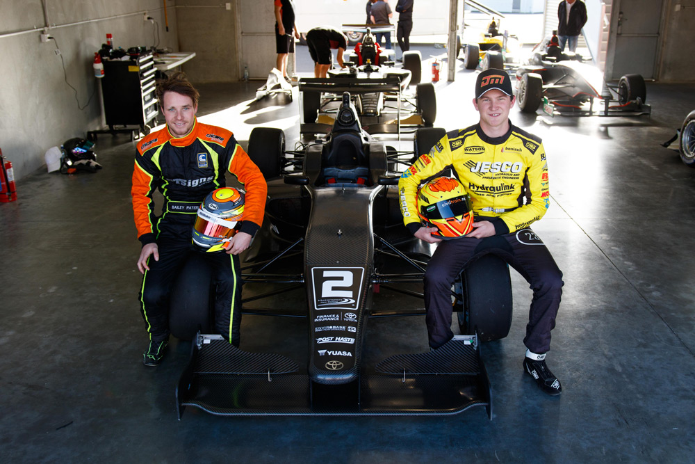 Bailey Peterson (left) and Jordan Michels at TRS test, Hampton Downs 2019