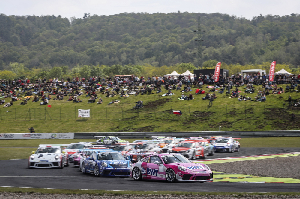 Michael Ammermüller leads the Porsche Carrera Cup Deutschland field