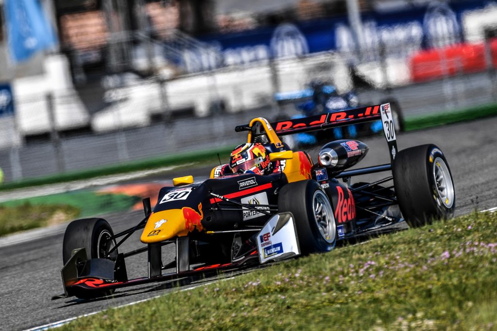 Liam Lawson #30 at the Euroformula Open series at the Hockenheimring,