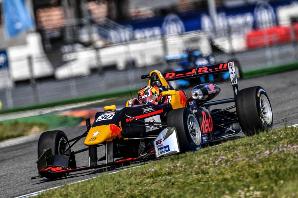 Liam Lawson #30 at the Euroformula Open series at the Hockenheimring, 