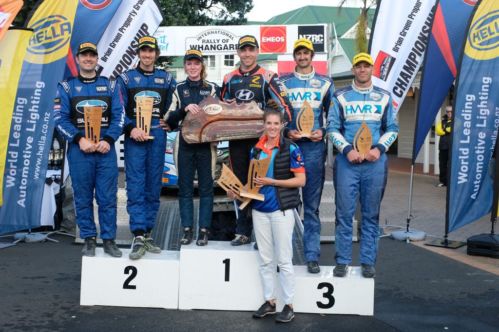 L to R: Tony Rawstorn, Ben Hunt, Samantha Gray, Hayden Paddon, Dave Holder, Jason Farmer