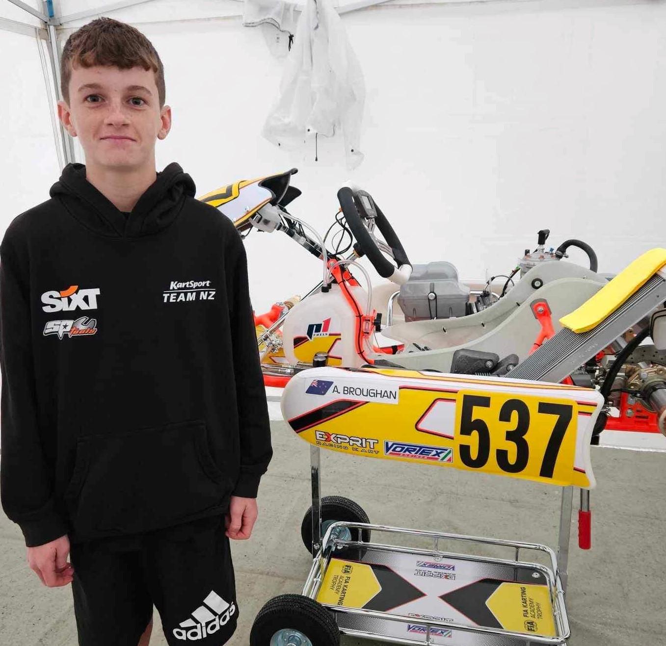 Speedy Broughan gets no luck in promising FIA Kart Academy Trophy debut ...